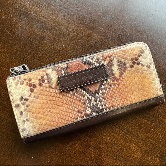 Longchamp Handbags - Longchamp Python Snakeprint Accordion Wallet